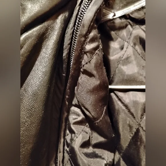 BROMLEY SPORT Snaps Zips Lining Removable Men's Black 100% Leather Jacket XL